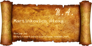 Martinkovics Alexa névjegykártya
